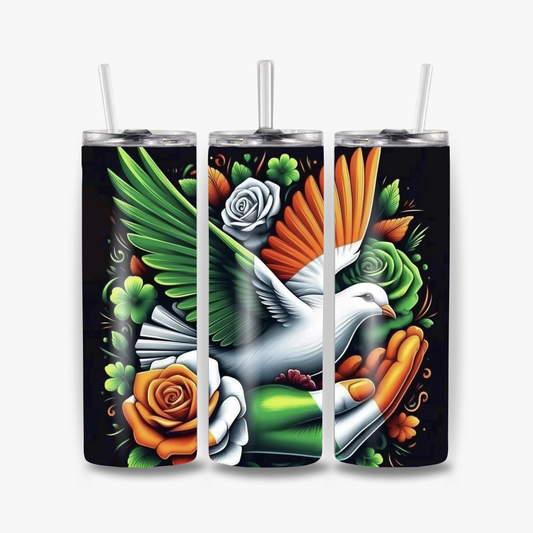 TRICOLOUR DOVE In Hand Colour 20oz Large Skinny Tumbler