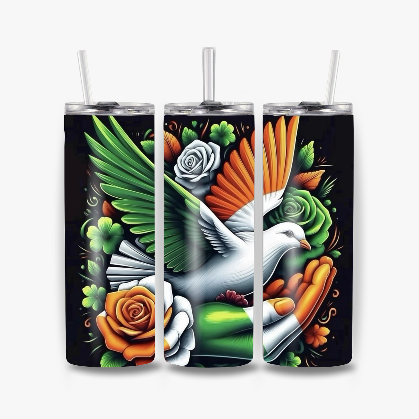 TRICOLOUR DOVE In Hand Colour 20oz Large Skinny Tumbler