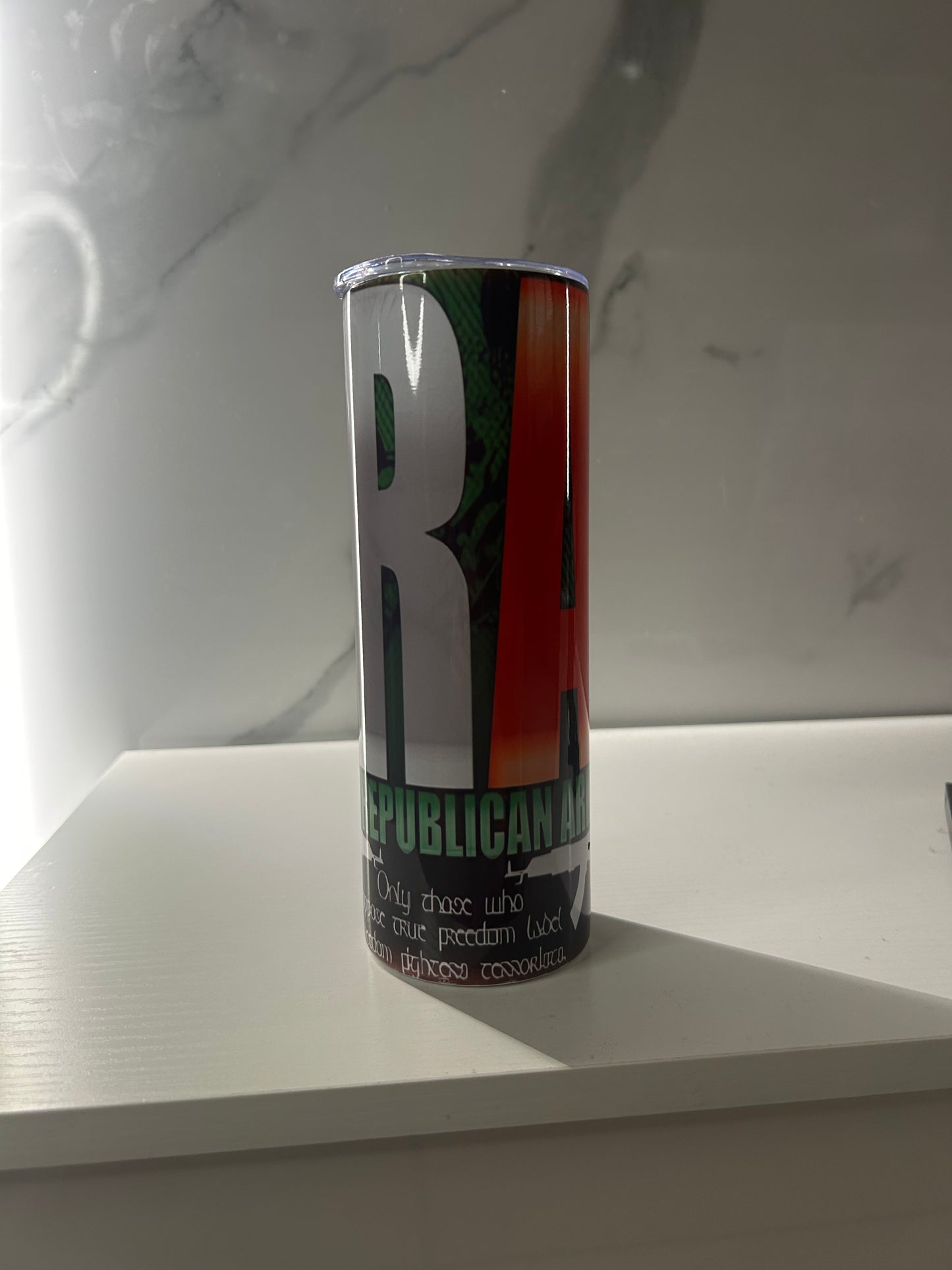 IRA Irish Republican Army BLACK 20oz Large Skinny Tumbler