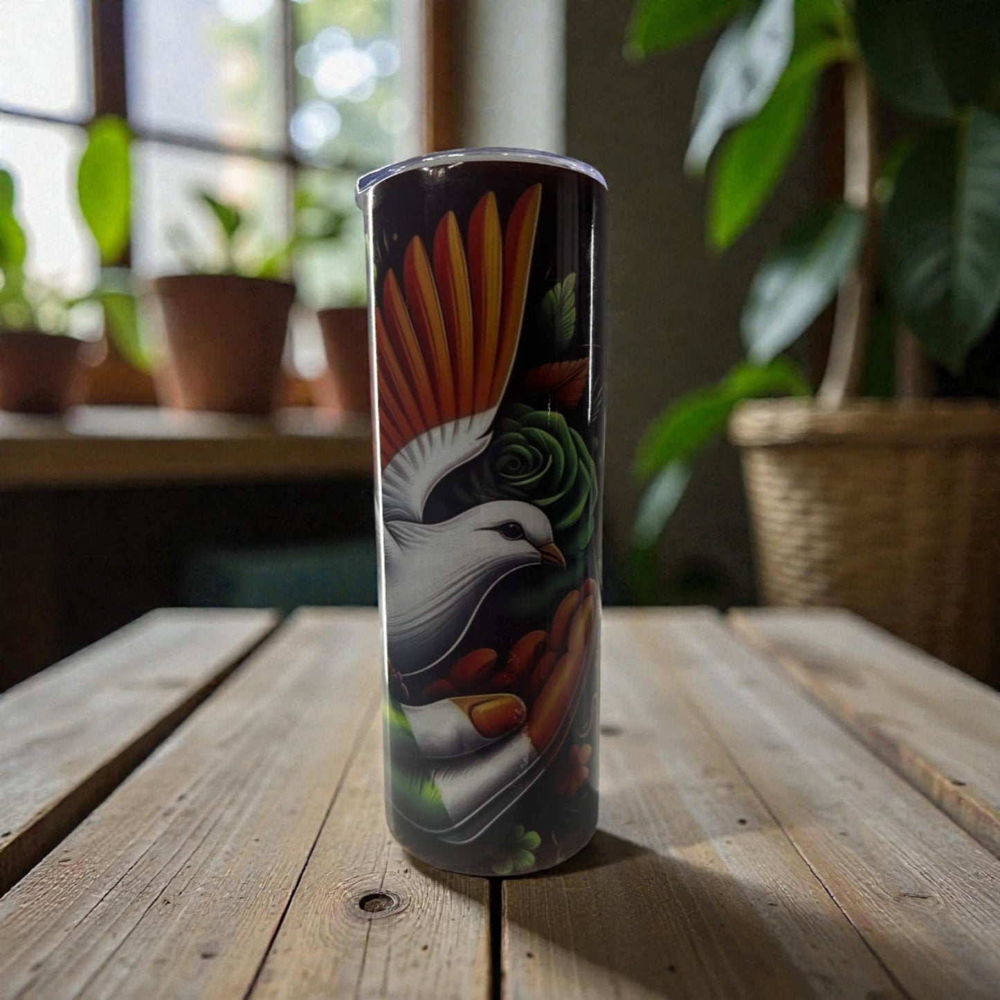 TRICOLOUR DOVE In Hand Colour 20oz Large Skinny Tumbler