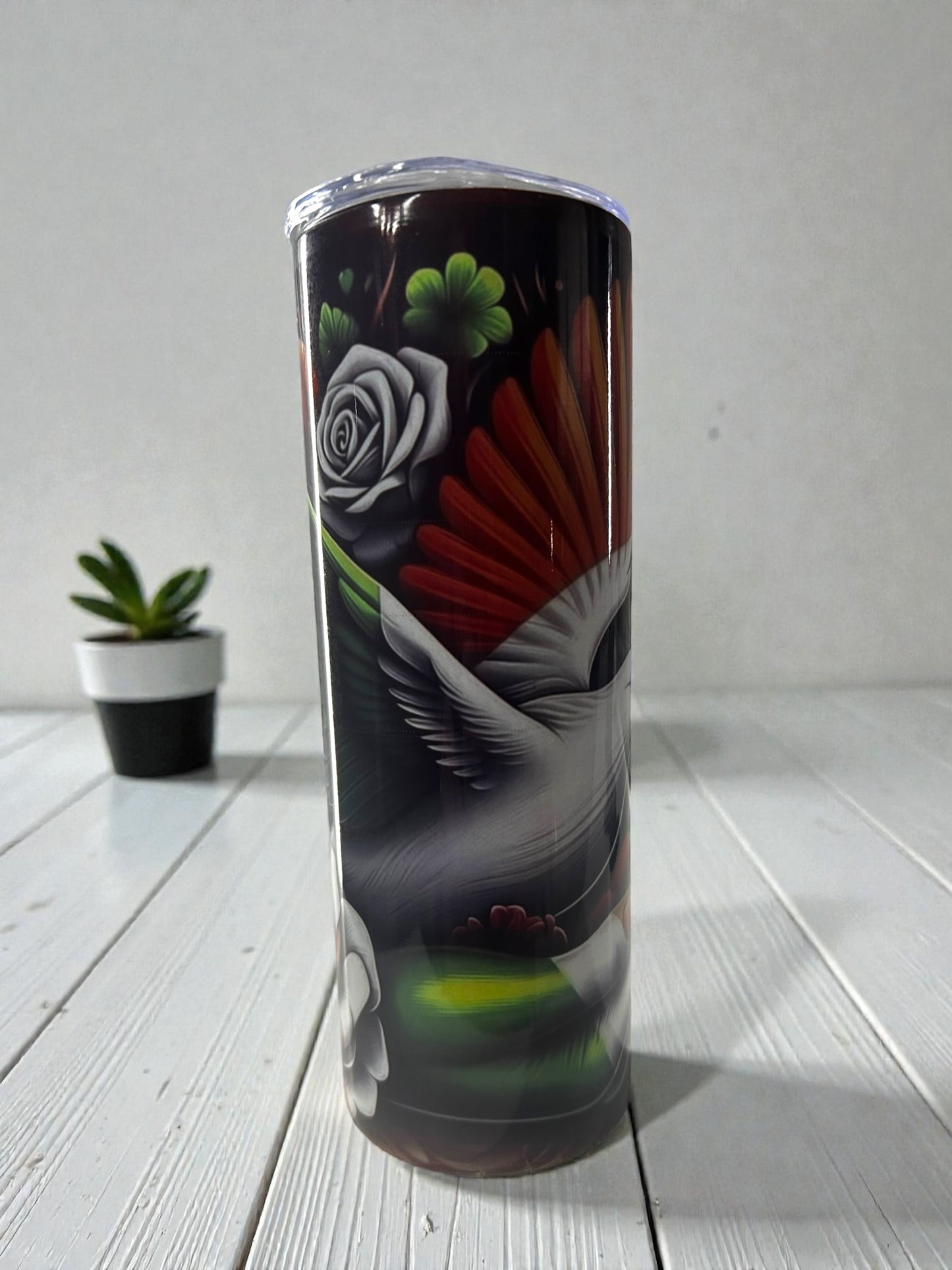 TRICOLOUR DOVE In Hand Colour 20oz Large Skinny Tumbler