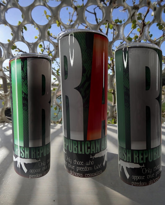 IRA Irish Republican Army BLACK 20oz Large Skinny Tumbler